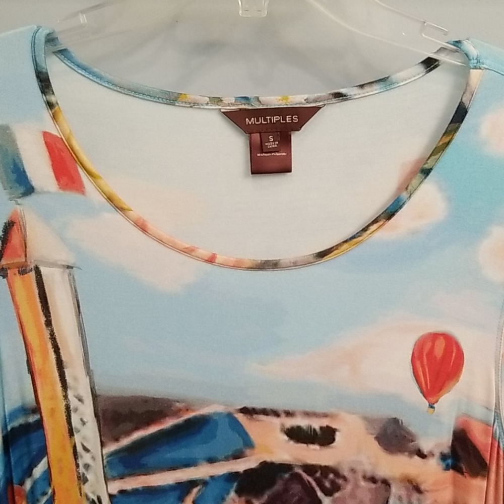 Multiples Eiffel Tower Print Swingy Tunic Top In S - image 4